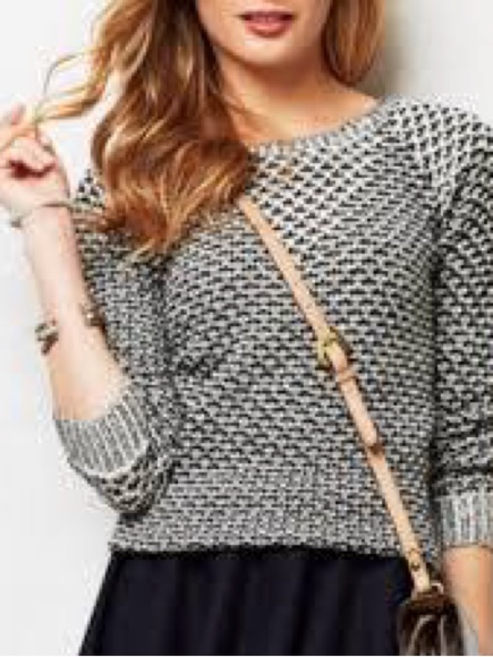 Anthropologie Women's Textured Crewneck Sweater - Gray